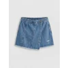 LCW Kids İndigo Yırtık Detaylı Kız Çocuk Şort Etek