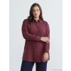 LCW Modest Bordo Oversize Modal Karışımlı Kadın Gömlek Tunik