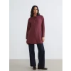 LCW Modest Bordo Oversize Modal Karışımlı Kadın Gömlek Tunik