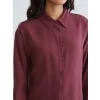 LCW Modest Bordo Oversize Modal Karışımlı Kadın Gömlek Tunik