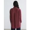 LCW Modest Bordo Oversize Modal Karışımlı Kadın Gömlek Tunik