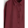 LCW Modest Bordo Oversize Modal Karışımlı Kadın Gömlek Tunik