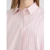 XSIDE Pembe Çizgili Oxford Kadın Gömlek