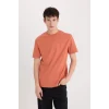 Defacto D5563AXOG350 Turuncu %100 Pamuk Regular Fit Bisiklet Yaka Baskılı Kısa Kollu Tişört