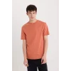 Defacto D5563AXOG350 Turuncu %100 Pamuk Regular Fit Bisiklet Yaka Baskılı Kısa Kollu Tişört