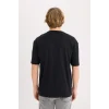 Defacto D5568AXBK81 Siyah %100 Pamuk Boxy Fit Bisiklet Yaka Baskılı Kısa Kollu Tişört