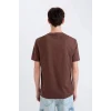 Defacto D5559AXBN497 Kahve %100 Pamuk Regular Fit Bisiklet Yaka Baskılı Kısa Kollu Tişört