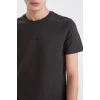 Defacto D5566AXAR221 Antrasit %100 Pamuk Slim Fit Dar Kesim Bisiklet Yaka Baskılı Kısa Kollu Tişört