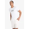 Defacto F2762AXWT34 Beyaz Hızlı Kuruyan Slim Fit Dar Kesim Bisiklet Yaka Baskılı Sporcu Kısa Kollu Tişört