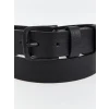 LCW ACCESSORIES Siyah Deri Görünümlü Erkek Kemer