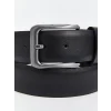LCW ACCESSORIES Siyah Deri Görünümlü Erkek Kemer