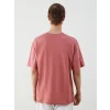 XSIDE Pembe Bisiklet Yaka Baskılı Penye Erkek Tişört