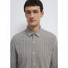 Mavi 0211404-91582 Çizgili Gri Gömlek