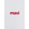 Mavi 0612216-620 Mavi Logo Baskılı Beyaz Basic Tişört