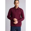 Defacto G3596AXBR34 Bordo Standart Fit Polo Yaka Modal Sporcu Sweatshirt