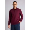 Defacto G3596AXBR34 Bordo Standart Fit Polo Yaka Modal Sporcu Sweatshirt