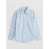 LCW Kids Mavi Kız Çocuk Çizgili Poplin Gömlek