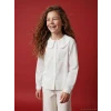LCW Kids Beyaz Bebe Yaka Kız Çocuk Gömlek