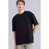 Defacto X3926AZBK81 Siyah Nefes Alabilen Oversize Tişört