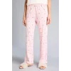 Defacto G1674AXPN149 Pembe Pijama Takımı Regular Fit Baskılı Kısa Kollu Üst Desenli Uzun Alt