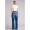 Defacto G3541AXNM28 Mavi Straıght Fıt Yüksek Bel Uzun Jean Yıkamalı Pantolon