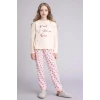 Defacto H0105A8ER233 Ekru %100 Pamuklu 2li Pijama Takımı Kız Çocuk