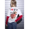 Defacto H0147A8ER105 Ekru I Love NY Oversıze Tişört Kız Çocuk