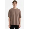 Defacto X3926AZBN571 Kahve Nefes Alabilen Oversize Tişört