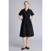 Defacto E7114AXBK81 Siyah A Kesim Gömlek Yaka Poplin Midi Elbise