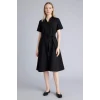 Defacto E7114AXBK81 Siyah A Kesim Gömlek Yaka Poplin Midi Elbise