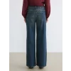 LCW Jeans İndigo Yüksek Bel Wideleg Kadın Jean Pantolon