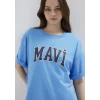 Mavi 1600843-91478 Mavi Logo Baskılı Mavi Tişört