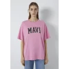Mavi 1600843-71063 Mavi Logo Baskılı Pembe Tişört