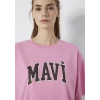 Mavi 1600843-71063 Mavi Logo Baskılı Pembe Tişört