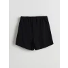LCW Kids Siyah Beli Lastikli Kız Çocuk Şort