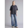 Defacto C0099AXAR191 Antrasit Oversıze Basıc Penye Tişört