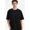 Defacto D5871AXBK81 Siyah Boxy Fıt Baskılı Tişört