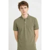 Defacto E9504AXKH82 Haki %100 Pamuk Polo Tişört
