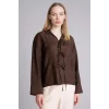 Defacto G8263AXBN539 Kahve Regular Fıt Uzun Kollu Gömlek