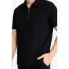Defacto B7355AXBK81 Siyah Kırışmaz Fermuarlı Polo Yaka Tişört