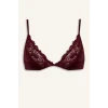 Defacto F9387AXBR210 Bordo Dantel Detaylı Saten Kapsız Pedsiz Balensiz Bralet