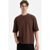 Defacto B4844AXBN151 Kahve Nefes Alabilen Kumaş Tişört