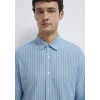 Mavi 0211404-91579 Çizgili Mavi Gömlek