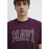 Mavi 0611711-70434 Mavi Logo Baskılı Mor Tişört