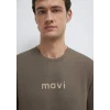 Mavi 0612732-83866 Mavi Logo Baskılı Kahverengi Tişört