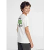 LCW Kids Ekru Minecraft Baskılı Erkek Çocuk Tişört