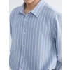 LCW Vision Mavi Regular Fit Çizgili Armürlü Erkek Gömlek