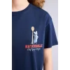 Defacto G8728AXNV256 Lacivert Ratatouille Oversıze Sırt Baskılı Tişört