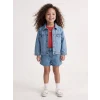LCW Kids İndigo Nakışlı Kız Çocuk Jean Ceket