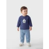 LCW baby Lacivert  Baskılı Erkek Bebek Sweatshirt ve Pantolon Takım